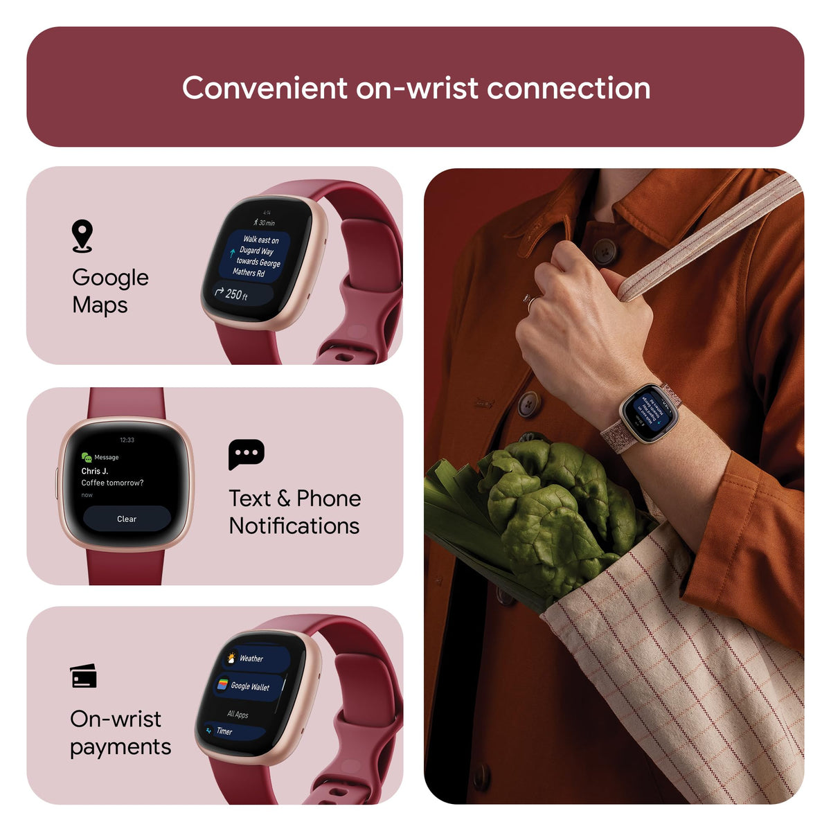 Google Fitbit Versa 4 Fitness Smartwatch with built-in GPS and up to 6 days battery life - compatible with iOS 15 or higher & Android OS 9.0 or higher, Waterfall Blue/Platinum