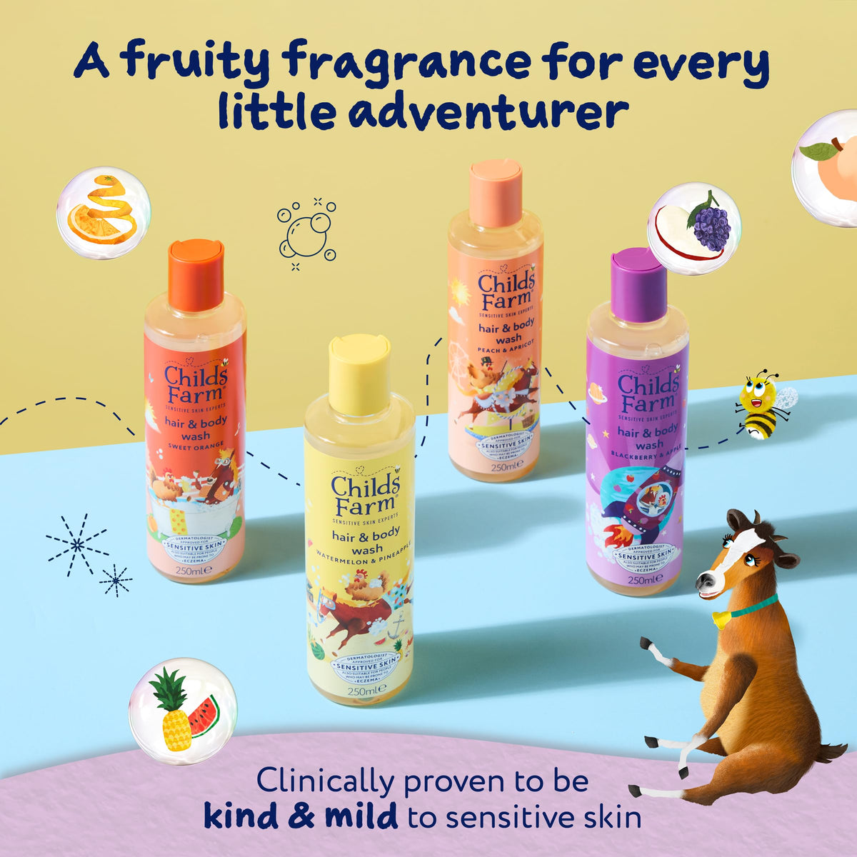 Childs Farm Kids Hair & Body Wash, Sweet Orange | Tear-free, Gently Cleanses | Suitable for Dry, Sensitive Skin, 500ml