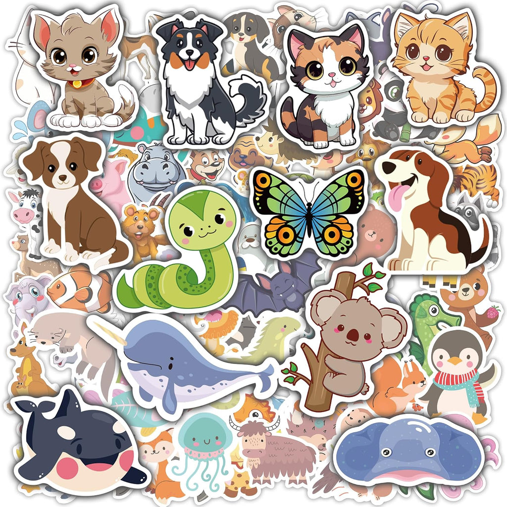 Stickers for Kids - 100 PCS Cute Animal Stickers | Water Bottle Scrapbook Stickers for Toddlers - Stocking Stuffers Party Supplies Favors Teacher Prizes Rewards Gifts for Teens Classroom
