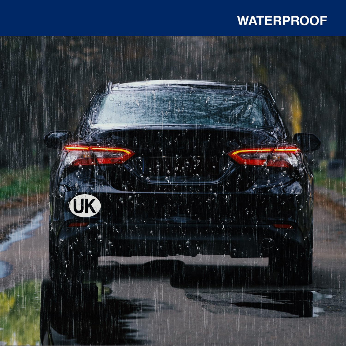 ARVO 2 Pack UK Car Stickers - Oval Stickers for Europe Travel - Waterproof, Self-Adhesive Stickers for Cars, Vans, and Caravans
