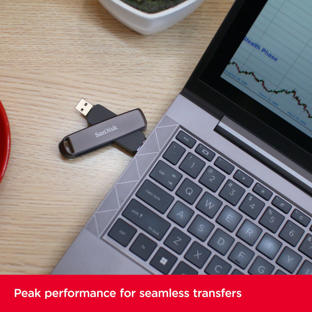 SANDISK Ultra Dual Drive Luxe 256GB, USB-C+USB-A, Up to 150MB/s Read Speeds