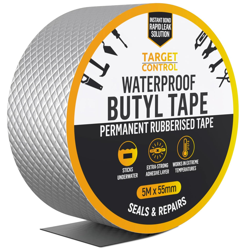 Waterproof Tape for Leaks 5M x 55mm Butyl Pipe Repair Tape