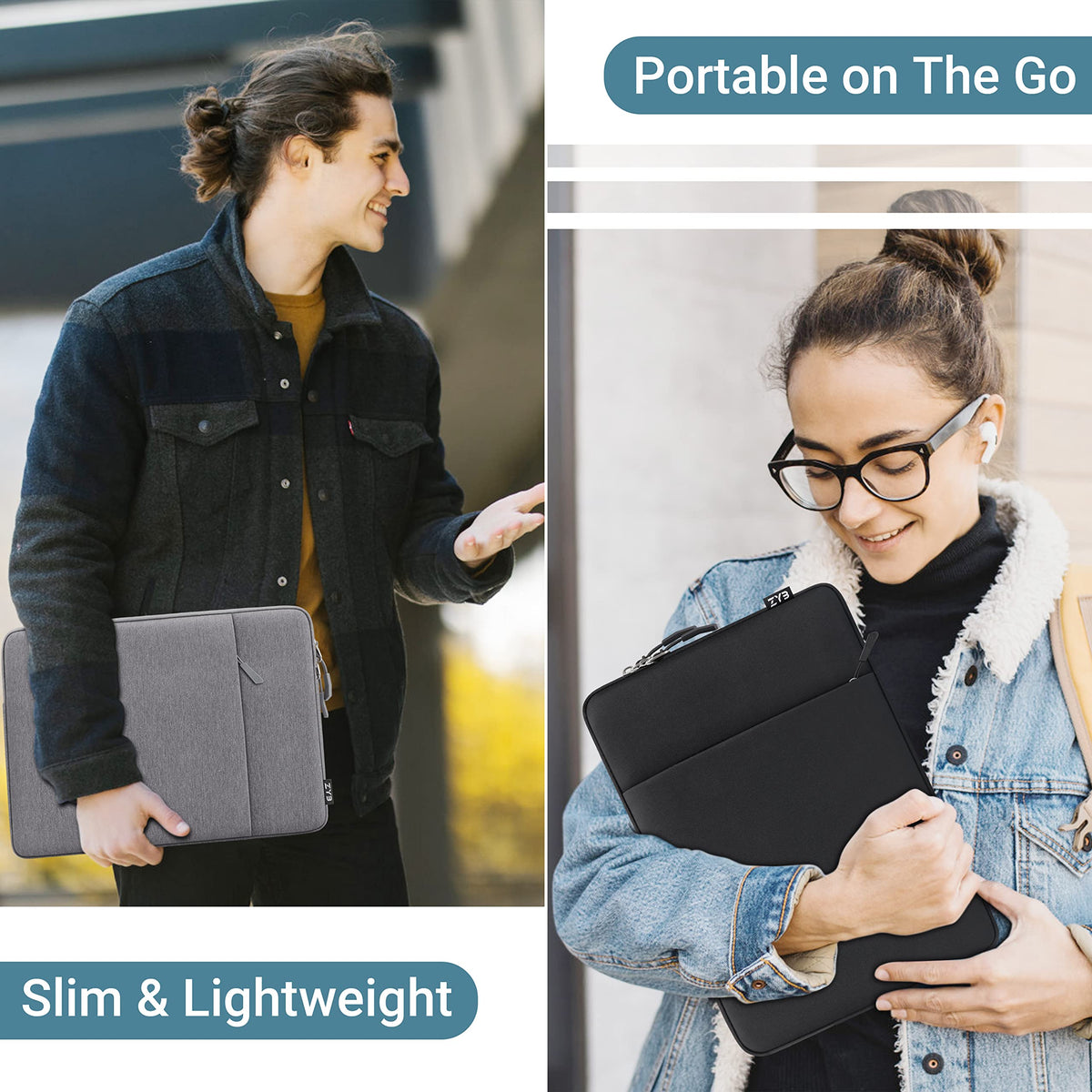ZYB 16 Inch Laptop Sleeve Case,Shockproof Waterproof Notebook Case 16 Inch for 2021-2026 MacBook Pro 16 M5 M4 M3 M2 M1,16" Laptop Lenovo ThinkBook/IdeaPad HP Dell ASUS Acer Chromebook etc-Haze Blue