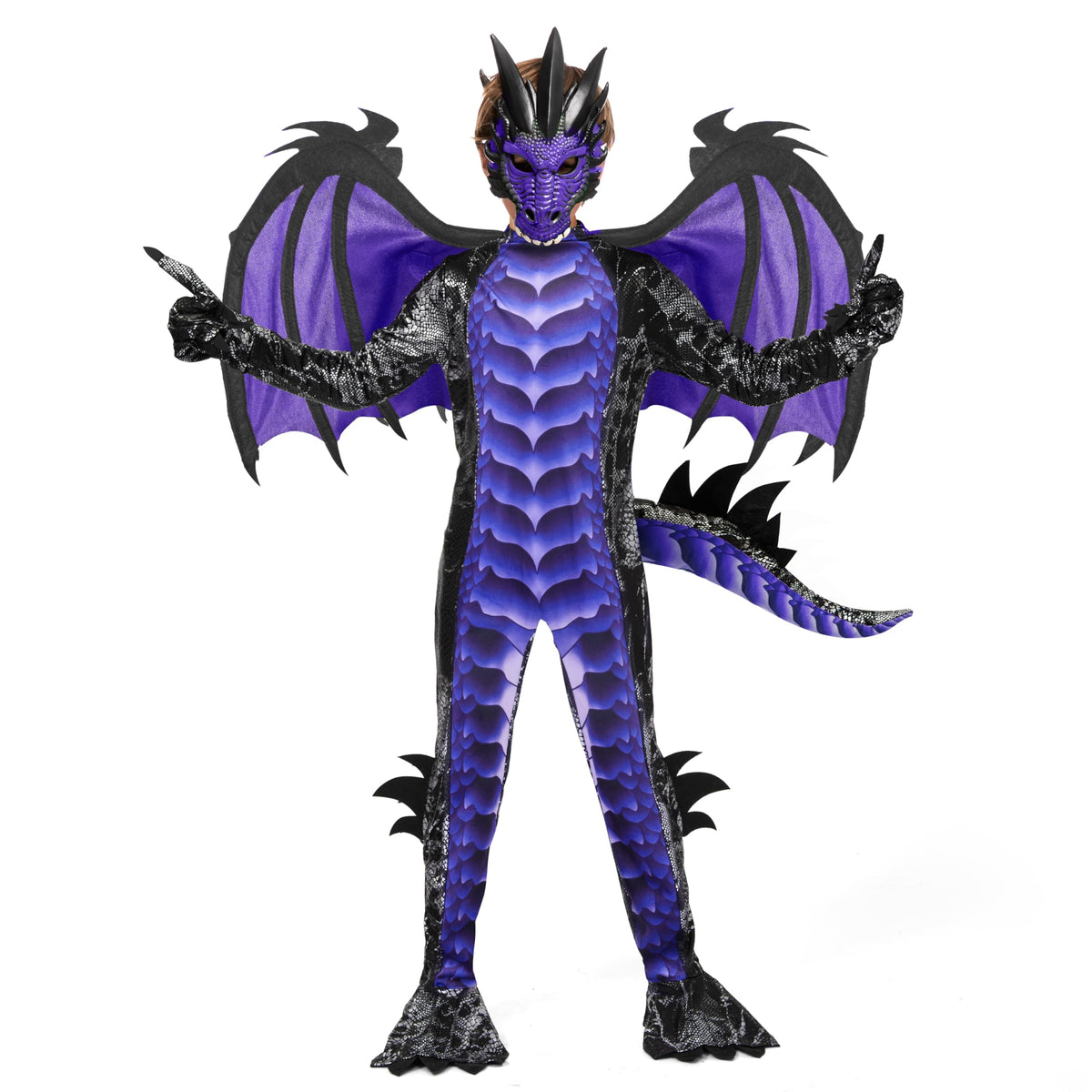 Spooktacular Creations Halloween Kid Dragon Costume, Boys Dragon Wings, Tail and Mask Set for Halloween Dress Up