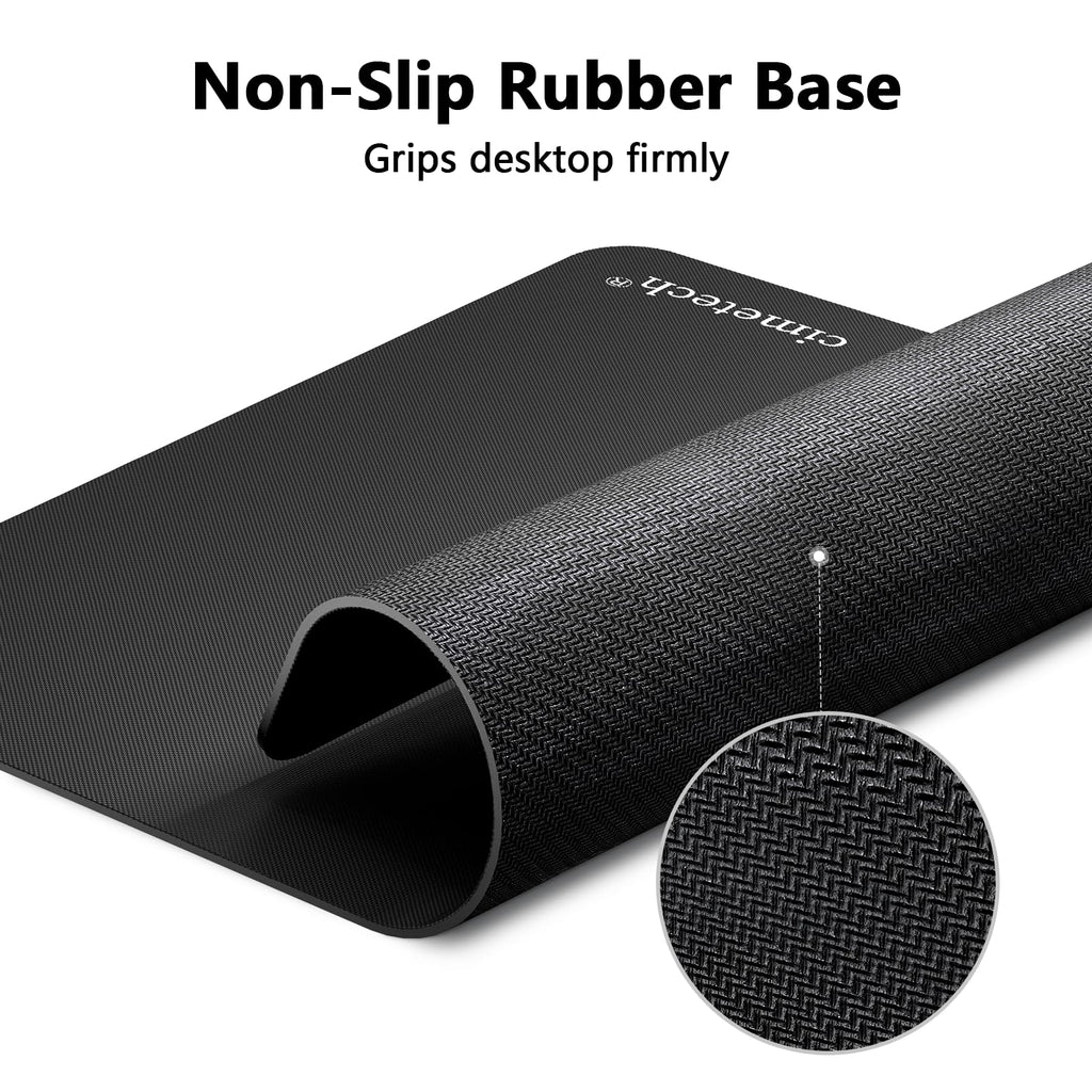 cimetech Gaming Mouse Pad 800 * 300 * 3 MM, Extended Large Mouse Mat Computer Keyboard Desk Pad with Anti-Slip Rubber Base Comfortable Waterproof Soft Cloth, Improved Precision and Speed - Black