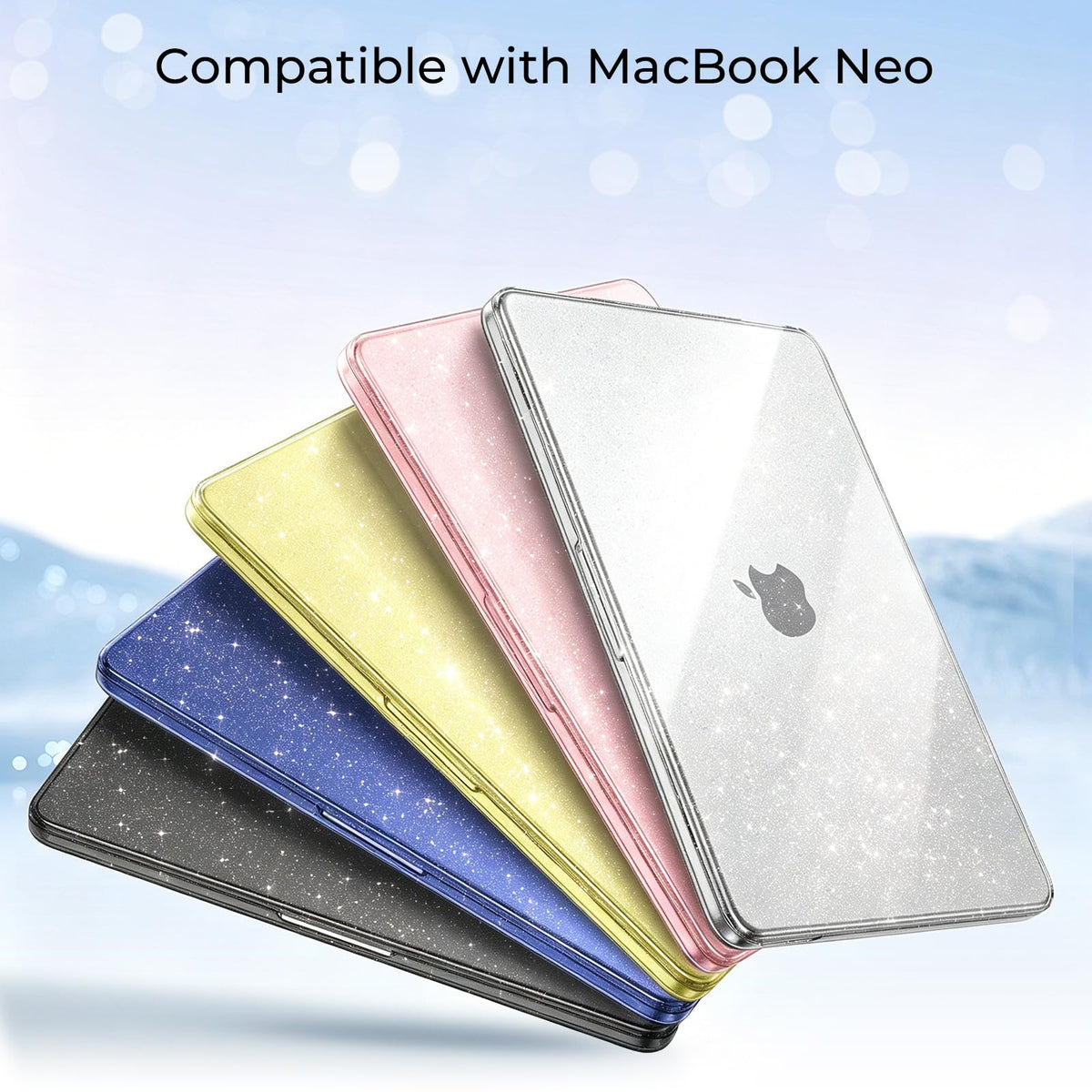 EooCoo for MacBook Neo Case 13 inch 2026 A3404 A18-Pro Crystal Pink