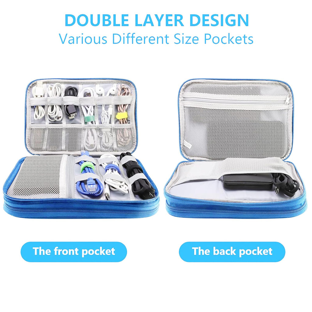 Teskyer Travel Cable Organiser Bag, Travel Essential, Black