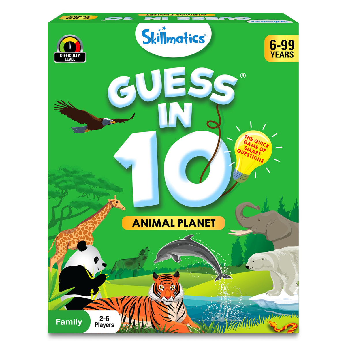 Skillmatics Guess in 10 Game, National Geographic Animals, Stocking Stuffer