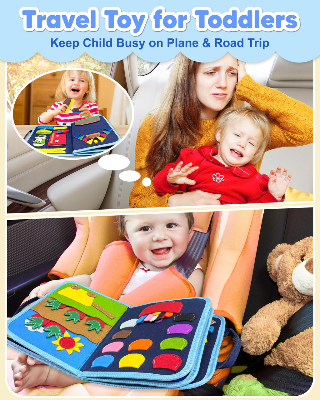 Exorany Busy Board Montessori Toys for Toddler Girl Birthday Gift Busy Book
