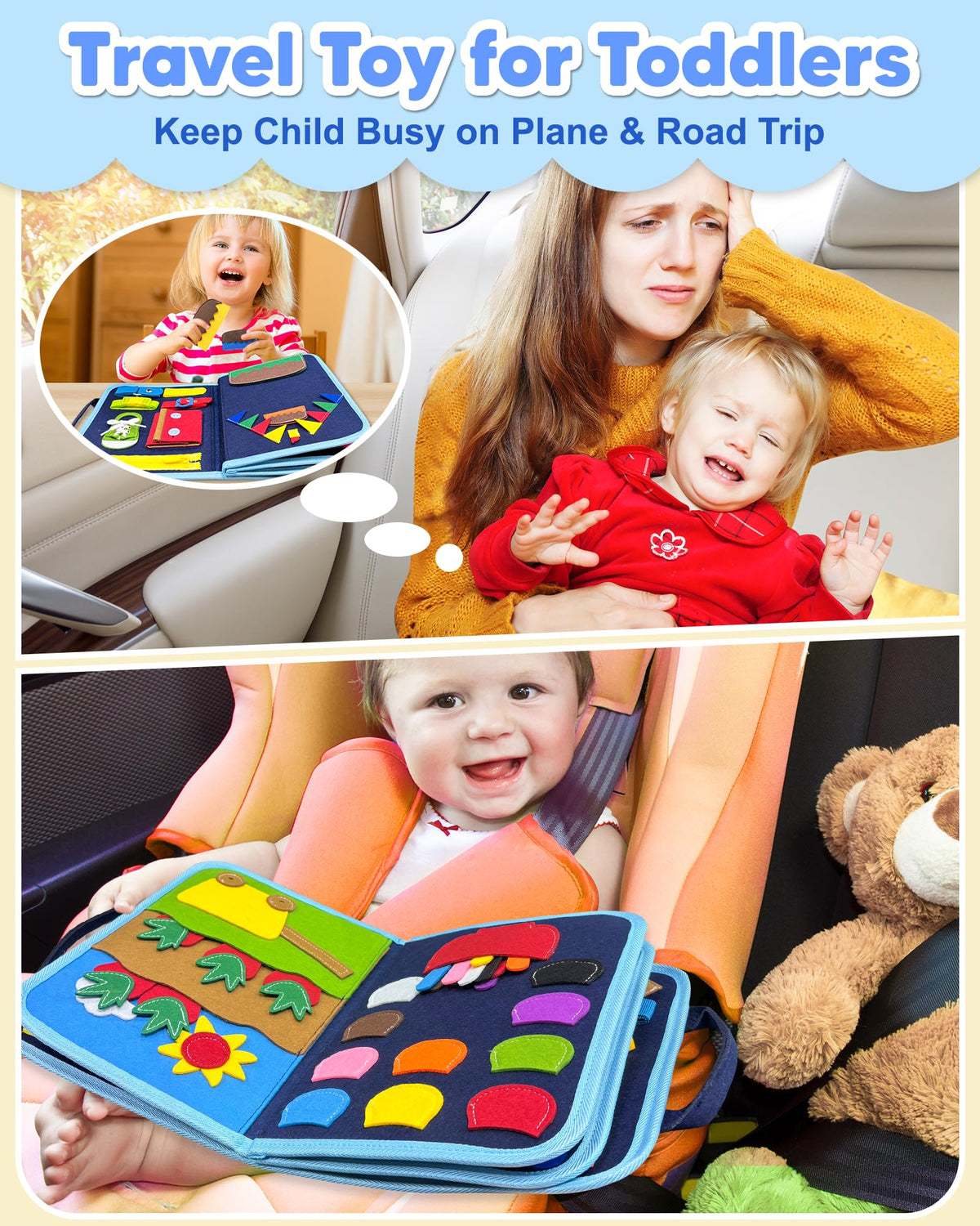 Exorany Busy Board Montessori Toys for Toddler Girl Birthday Gift Busy Book