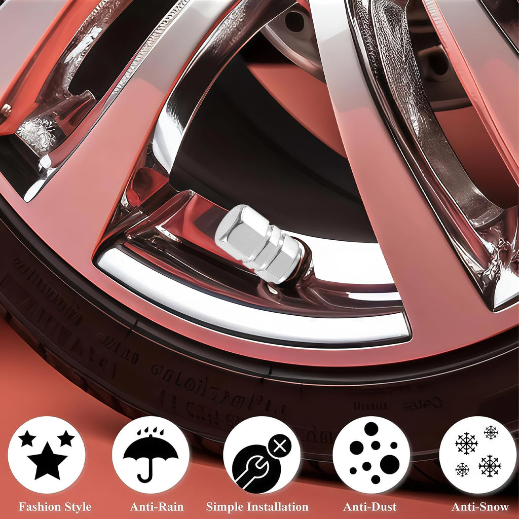 Aluminum Tire Valve Caps,8 Pcs Dustproof Stem Covers