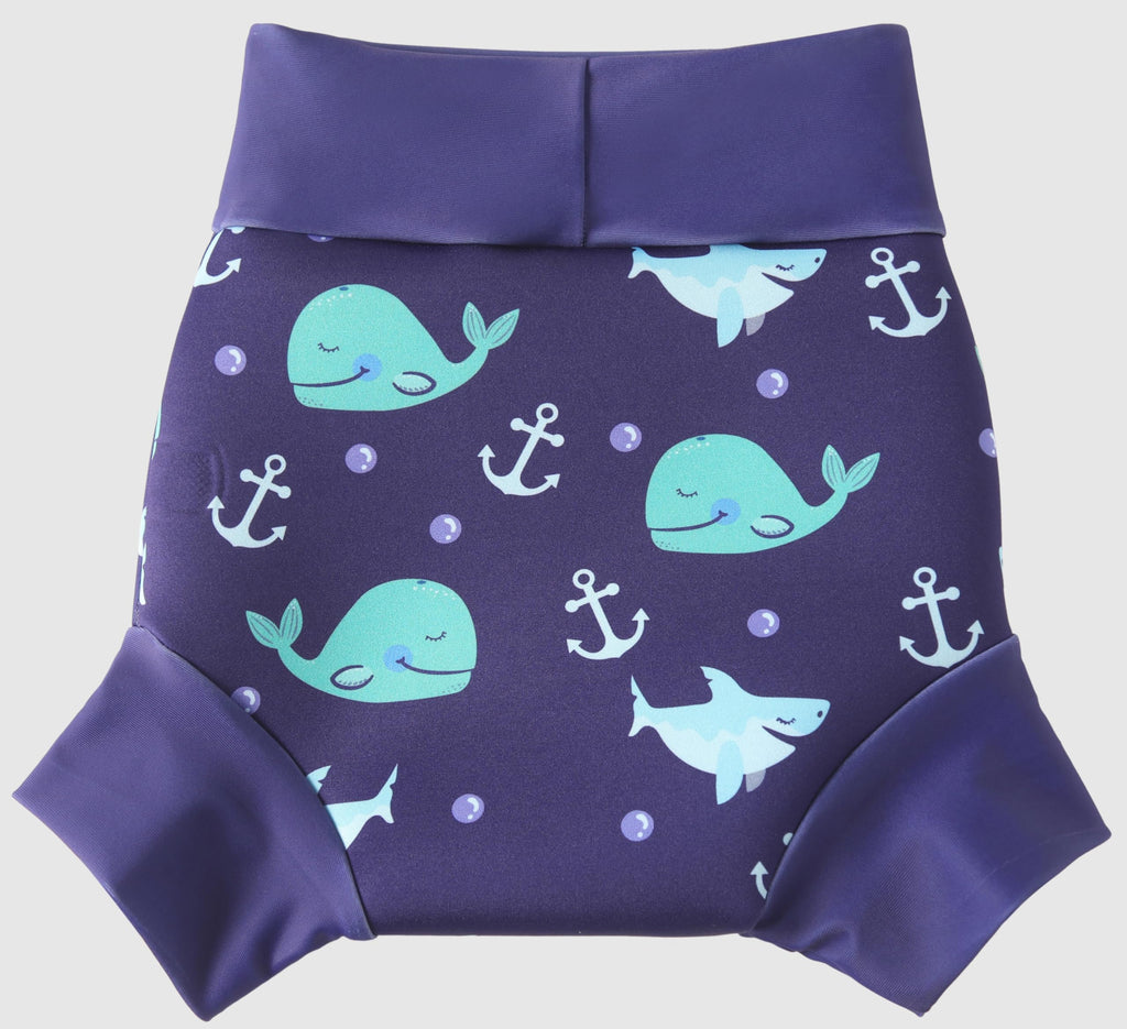 Swimbubs Reusable Swim Nappy – Baby Swimwear for Boys and Girls, Ideal for Swimming Lessons (6-12 Months, Blue Whale)