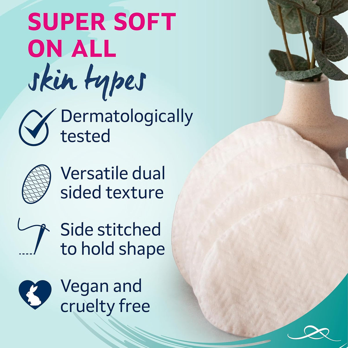 Lil-Lets Cotton Wool Oval Pads, 50 Count, Certified Organic, 100% Pure Cotton Wool, Extra Large, Soft and Absorbent, Gentle on Skin, Dermatologically Tested