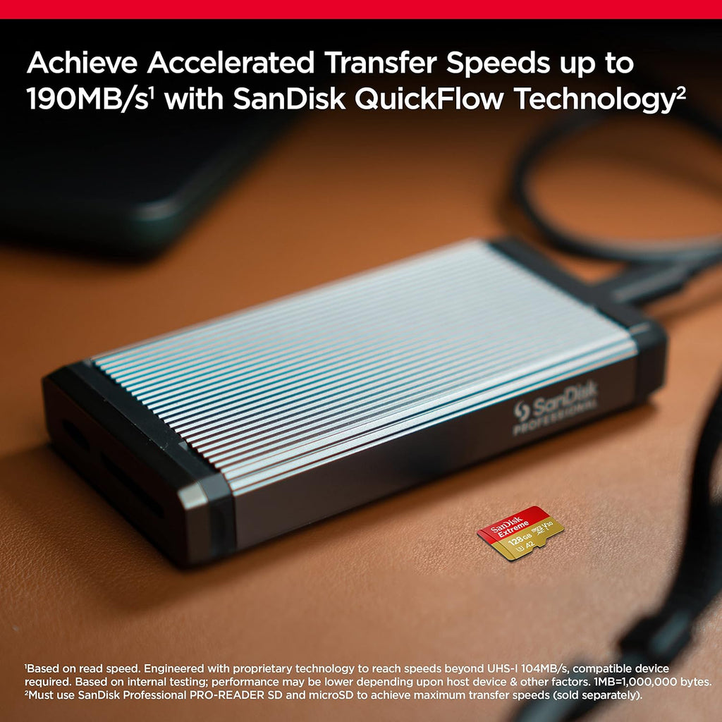 SANDISK Extreme microSD Card + Adapter 128GB, Up to 190MB/s Read Speeds