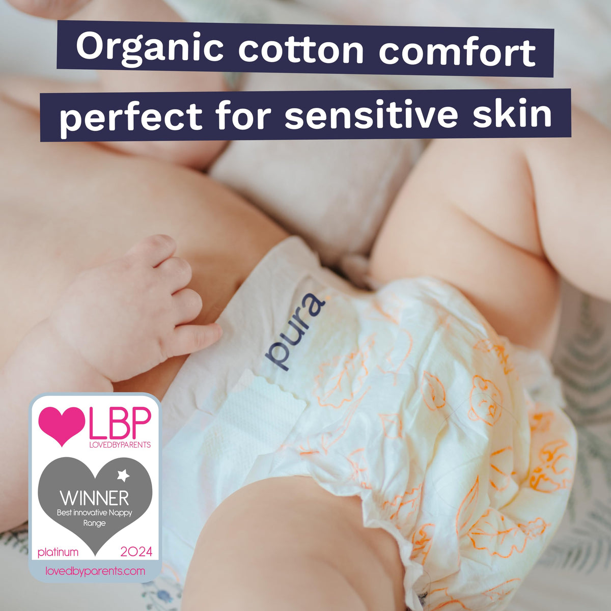 Pura Nappy Size 5 (11–16kg) 132 Count Sensitive Skin