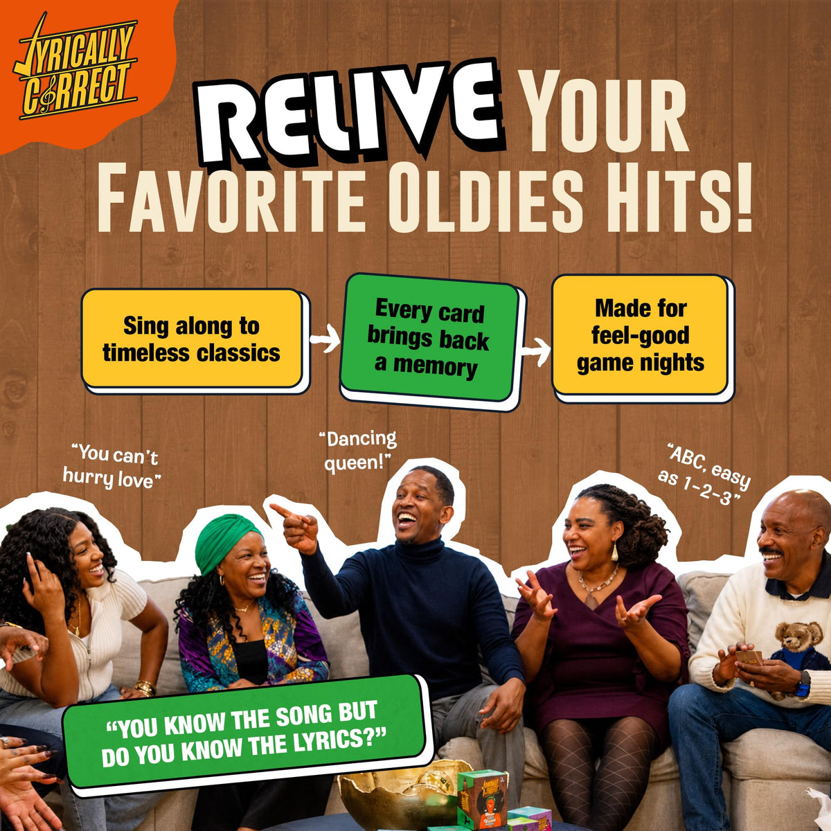 Lyrically Correct '90s & 2000s Pop Edition – Music Trivia Family Card Game