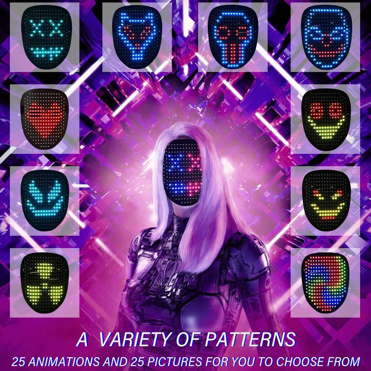 Depointer Life LED Mask Face-Transforming Light up Mask Cool Gifts for Boys