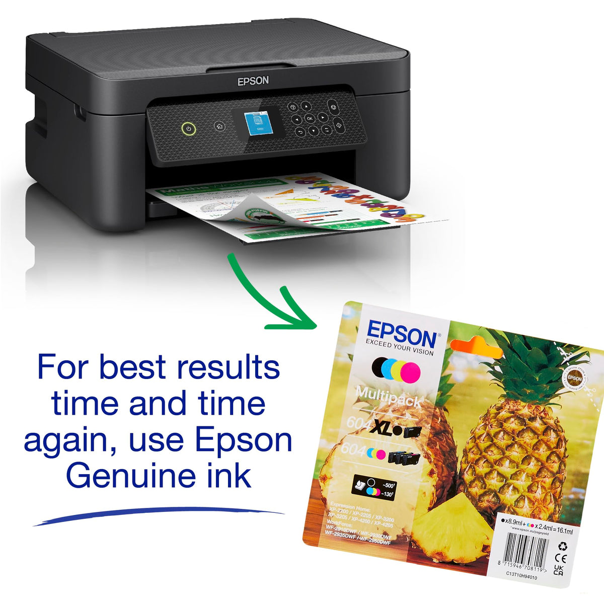 Epson Expression Home XP-4200 3-in-1 Ink Multifunction Printer, Scanner, Copier, WiFi, 1440dpi, Duplex, 2.4 Inch Display, DIN A4, incl. 3 Months Readyprint Flex Trial