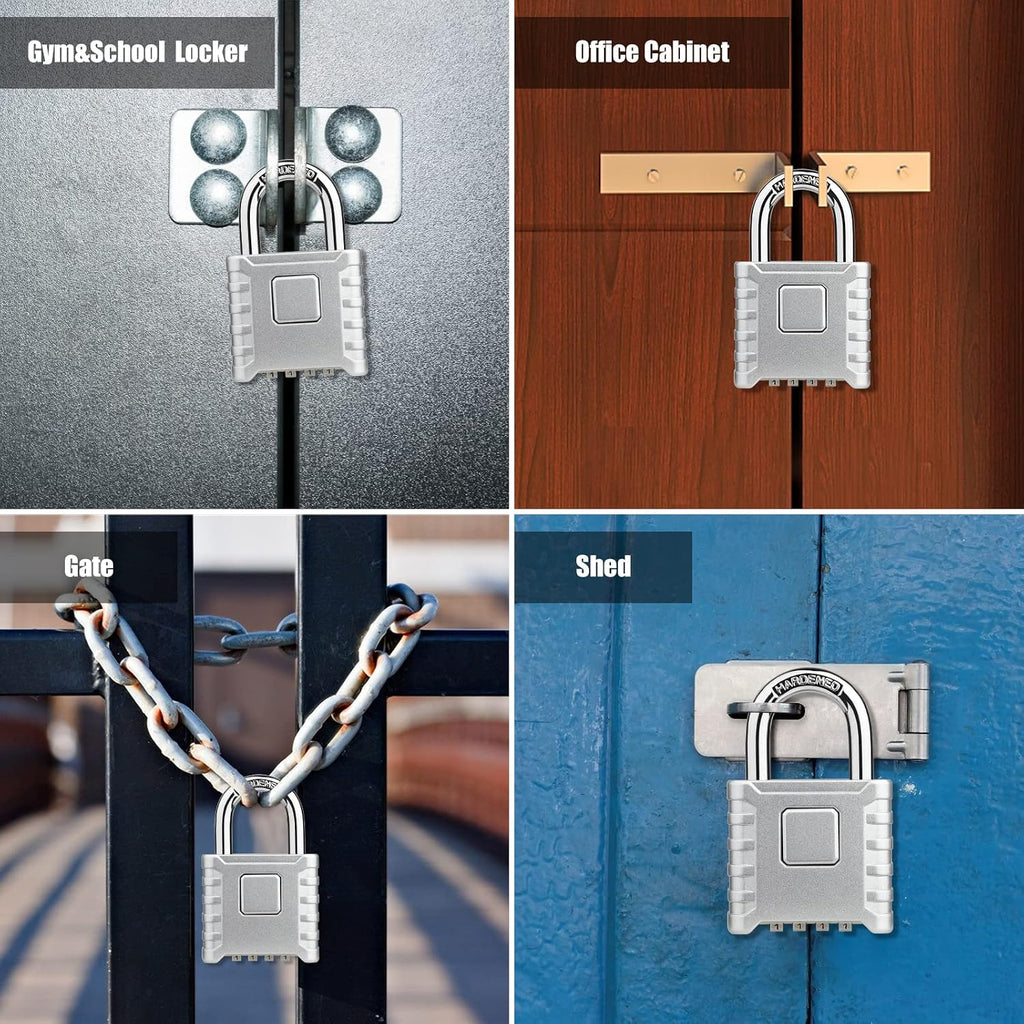 Diyife Large Heavy Duty Combination Padlocks Outdoor, 52mm Weatherproof