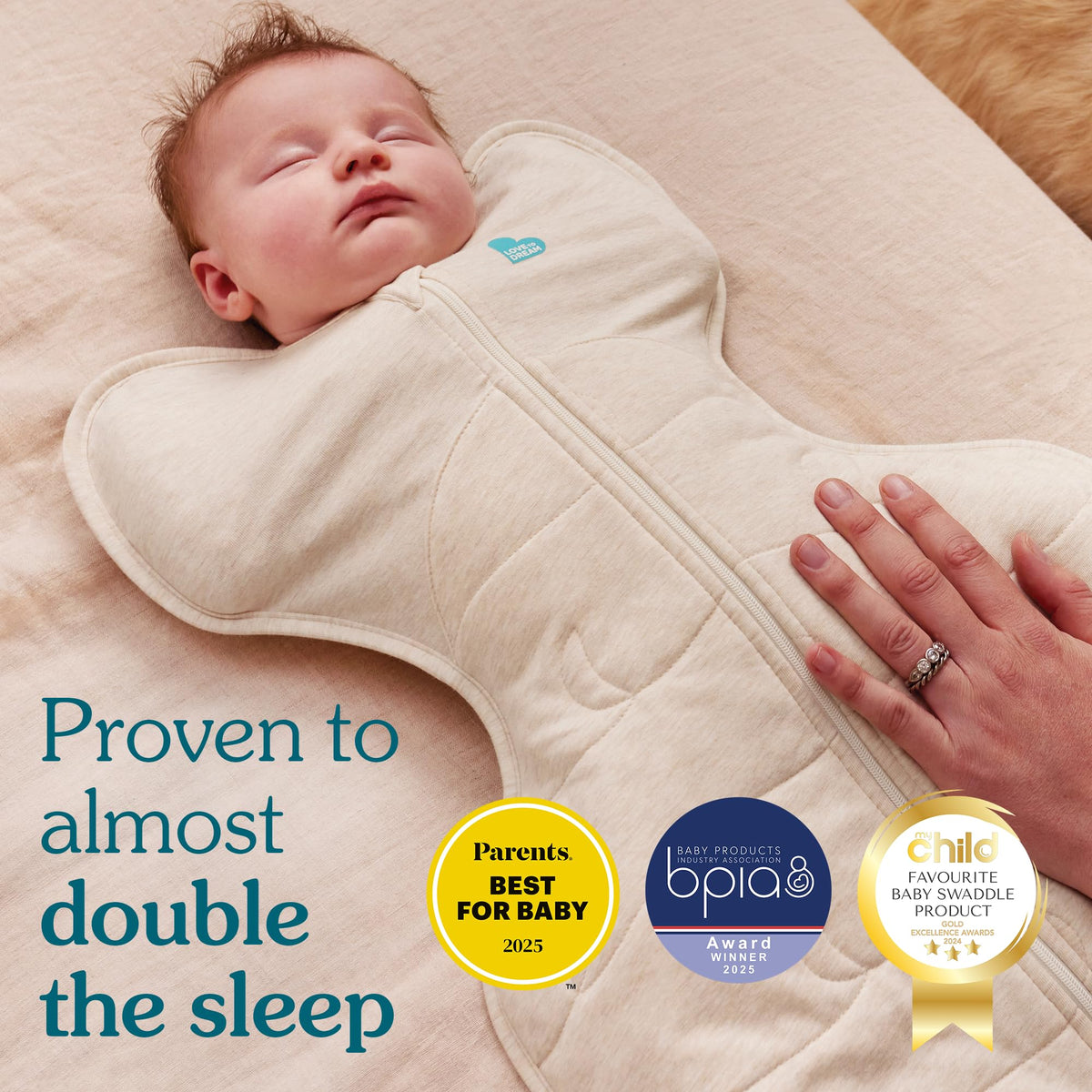 Love To Dream Swaddle Up, S 3.5-6kg, White Dreamer, 2.5 Tog