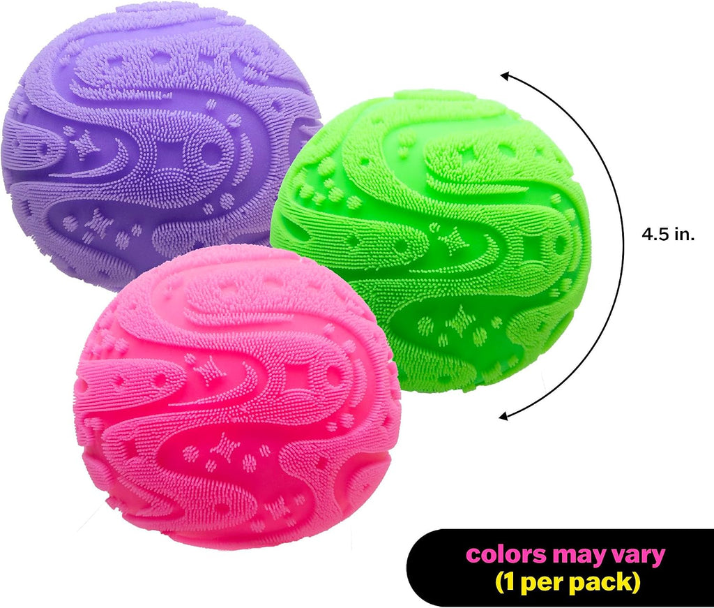 Schylling Super NeeDoh Fuzzball Stress Ball Fidget Toy - Huge 4.5" in Diameter - Jumbo Squishy Squeezy Fun - Colors Assorted (1 Per Pack)