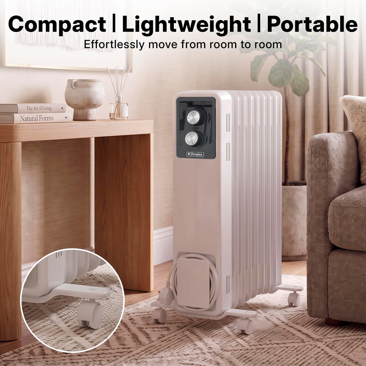 Dimplex ECR20TIE Oil Free Portable Radiator, 2kW Electric Heater, Timer