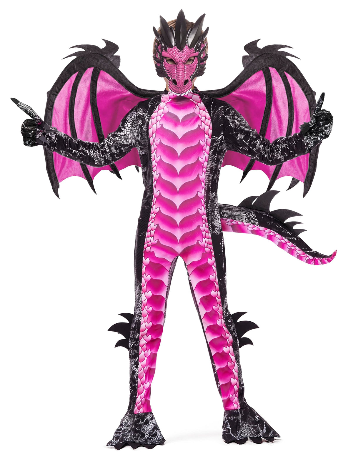 Spooktacular Creations Halloween Kid Dragon Costume, Boys Dragon Wings, Tail and Mask Set for Halloween Dress Up