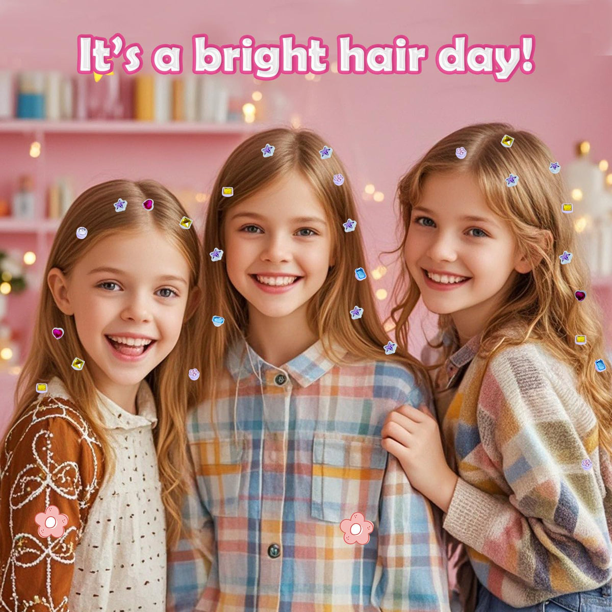 kidzkube Hair Gem Stamper Kit, Birthday Toys for Girls Ages 3-12