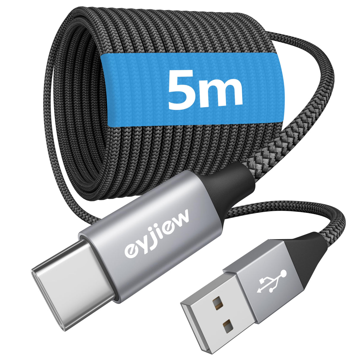 Short USB C Charger Cable 0.5m 2Pack, USB to USB C Car Charger Cable