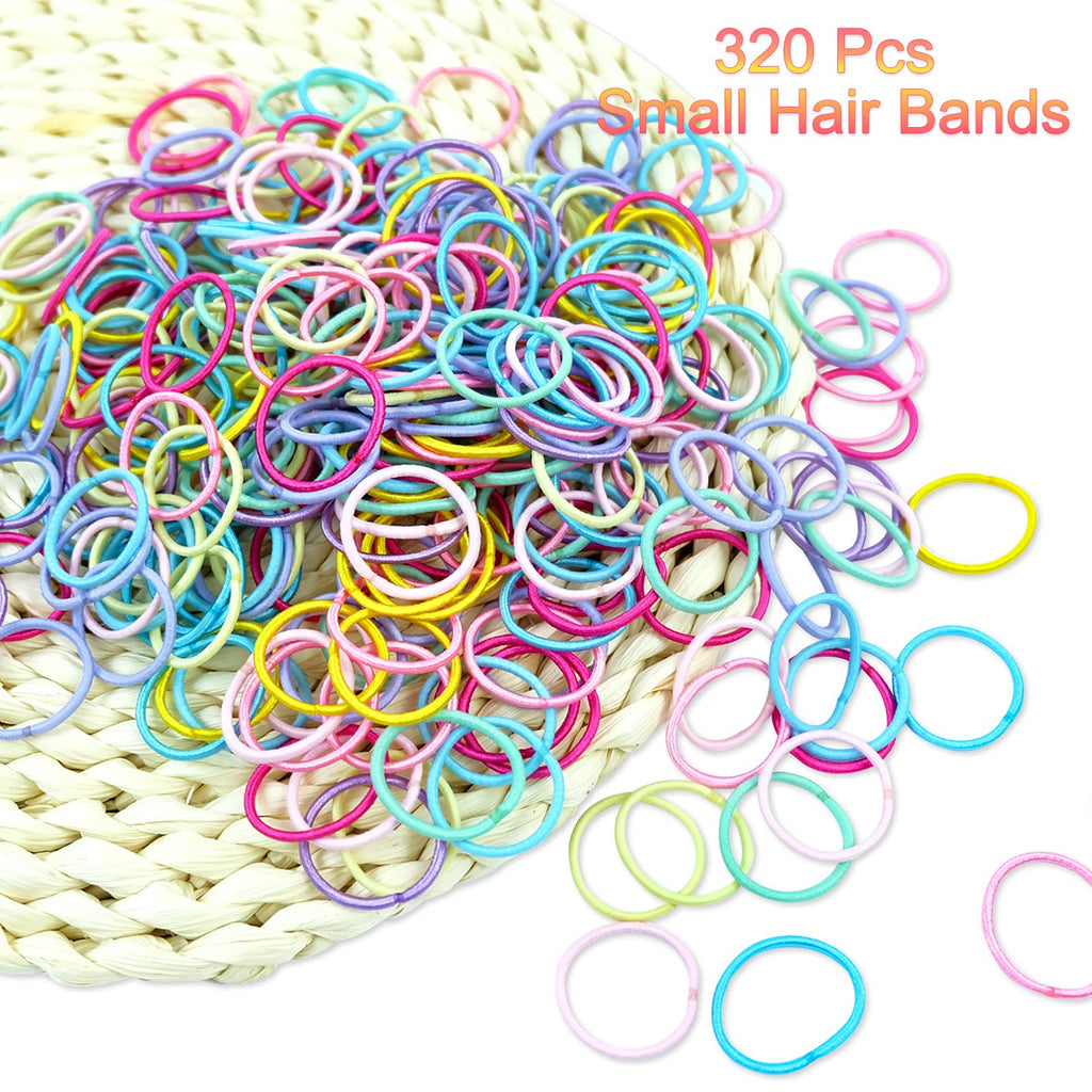 Hanyousheng 200 Pieces Hair Ties,Elastic Hairbands Ponytail Holders Hair Tie, Multicolor 2mm Hair Bands No Crease Hair Elastics Small Ponytail Holders Hair Accessories for Kids Girls Infants Toddlers