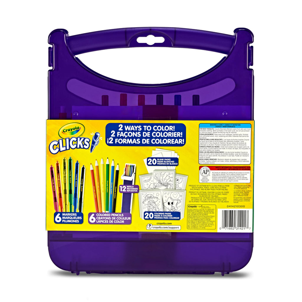 Crayola Clicks Retractable Tip Markers (10ct), Washable Cone Tip Art Marker Set, Cute Aesthetic School Supplies, Classroom Must Haves, Ages 8+
