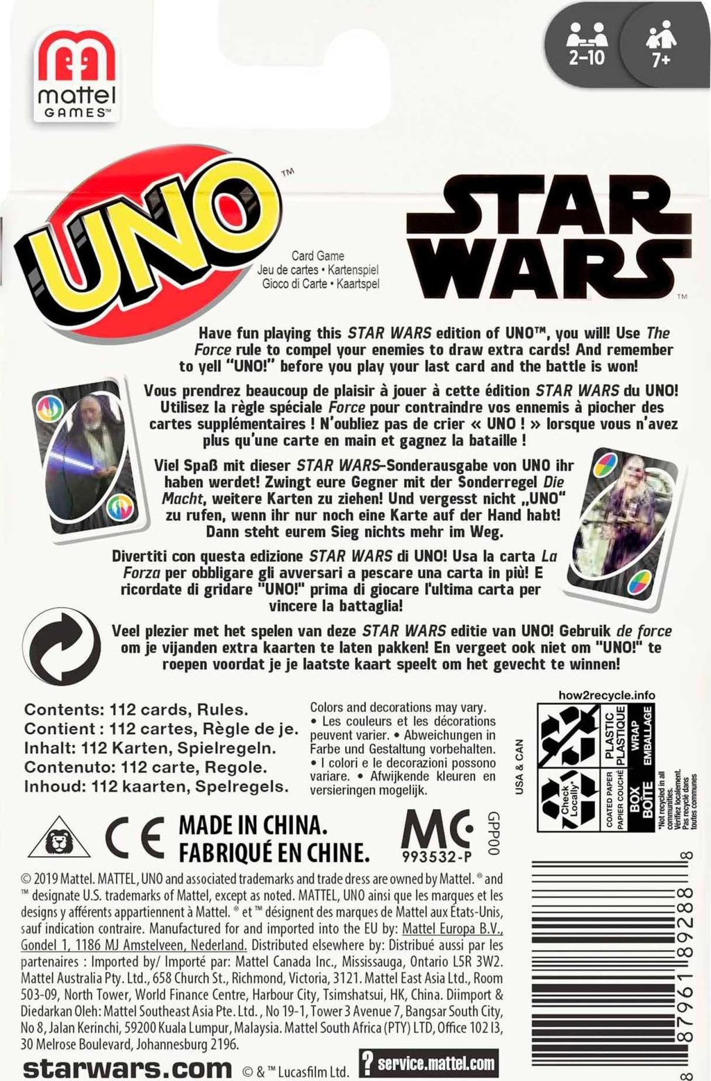 Mattel Games UNO Minecraft Card Game with Storage Tin,Ages 7+
