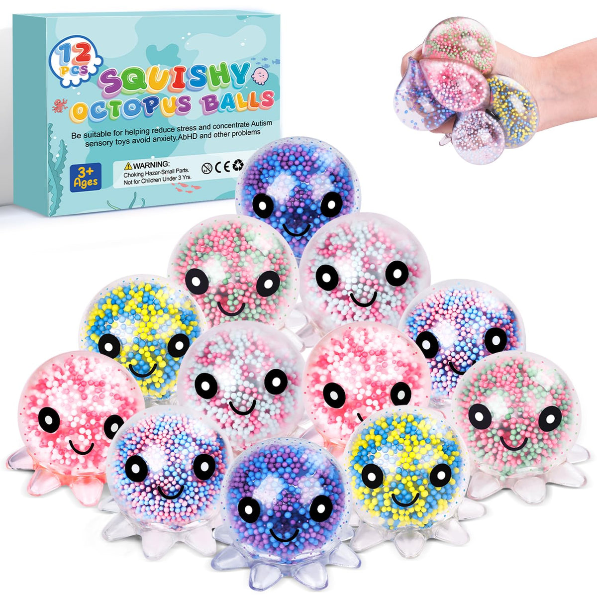 8 Pack Stress Cube ,Slow Rising Stress Balls for Adults