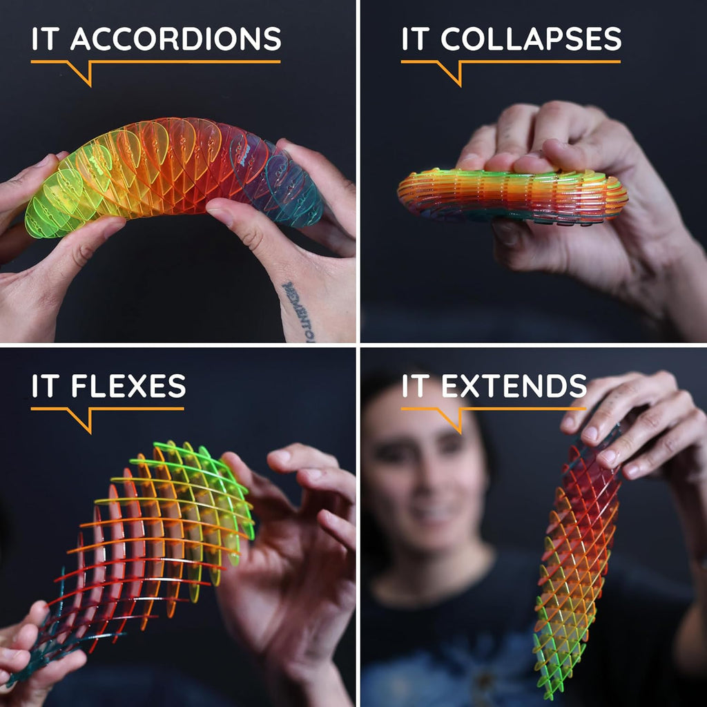 Morf Worm 3D Sensory Fidget Toys for Kids, Teens & Adults, Rainbow, Small