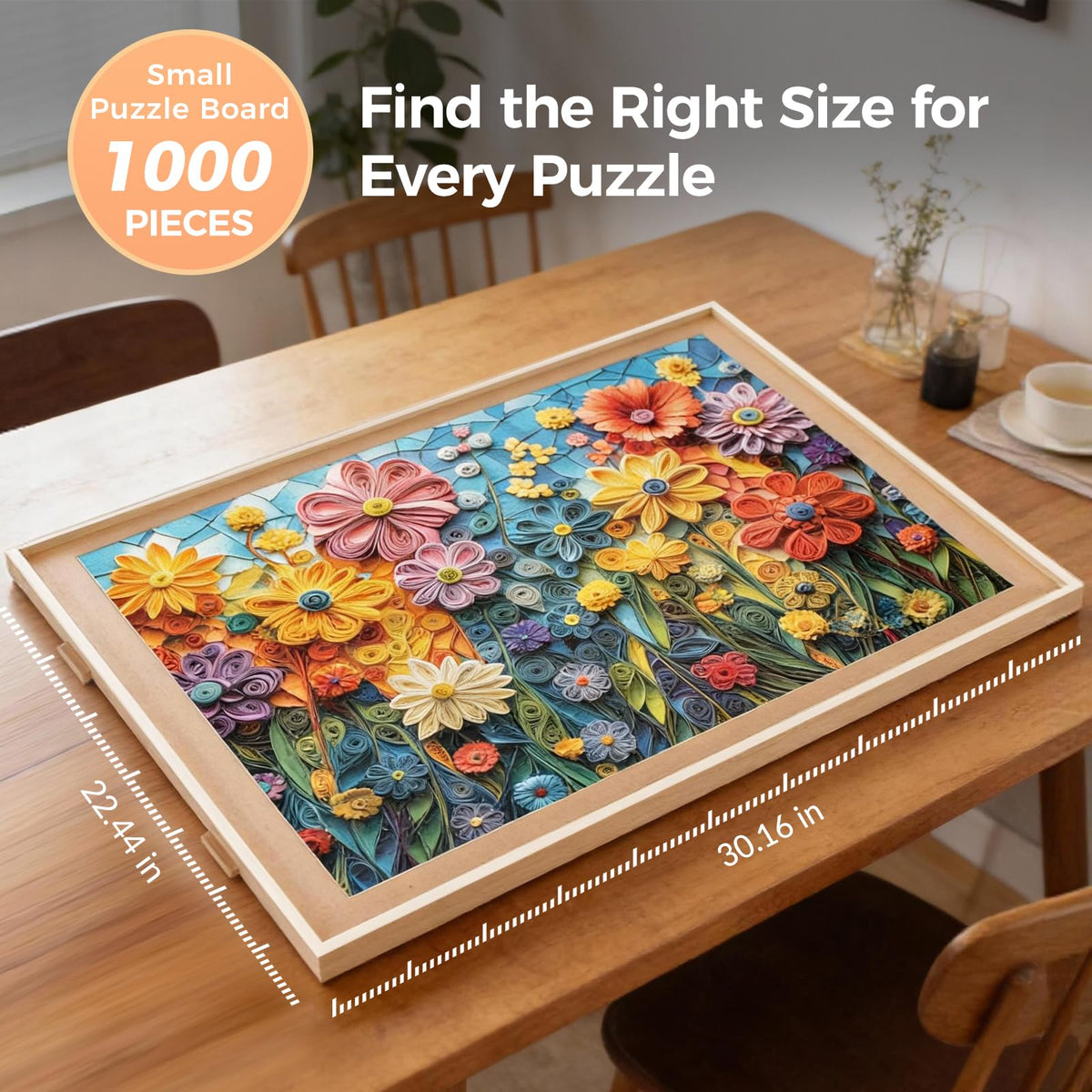 ALL4JIG 1500 Piece Rotating Puzzle Board with 4 Drawer 24.92"x33.58"Portable Wooden Jigsaw Puzzle Table for Adults,Lazy Susan Spinning Puzzle Boards Birthday Gift for mom,Surface for Bricks Building