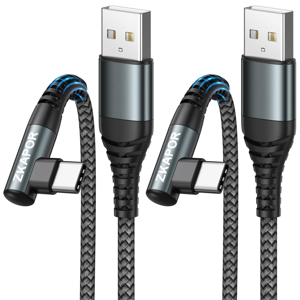 ZKAPOR Short USB C Cable 30CM USB C Charger Cable Right Angle Fast Charging