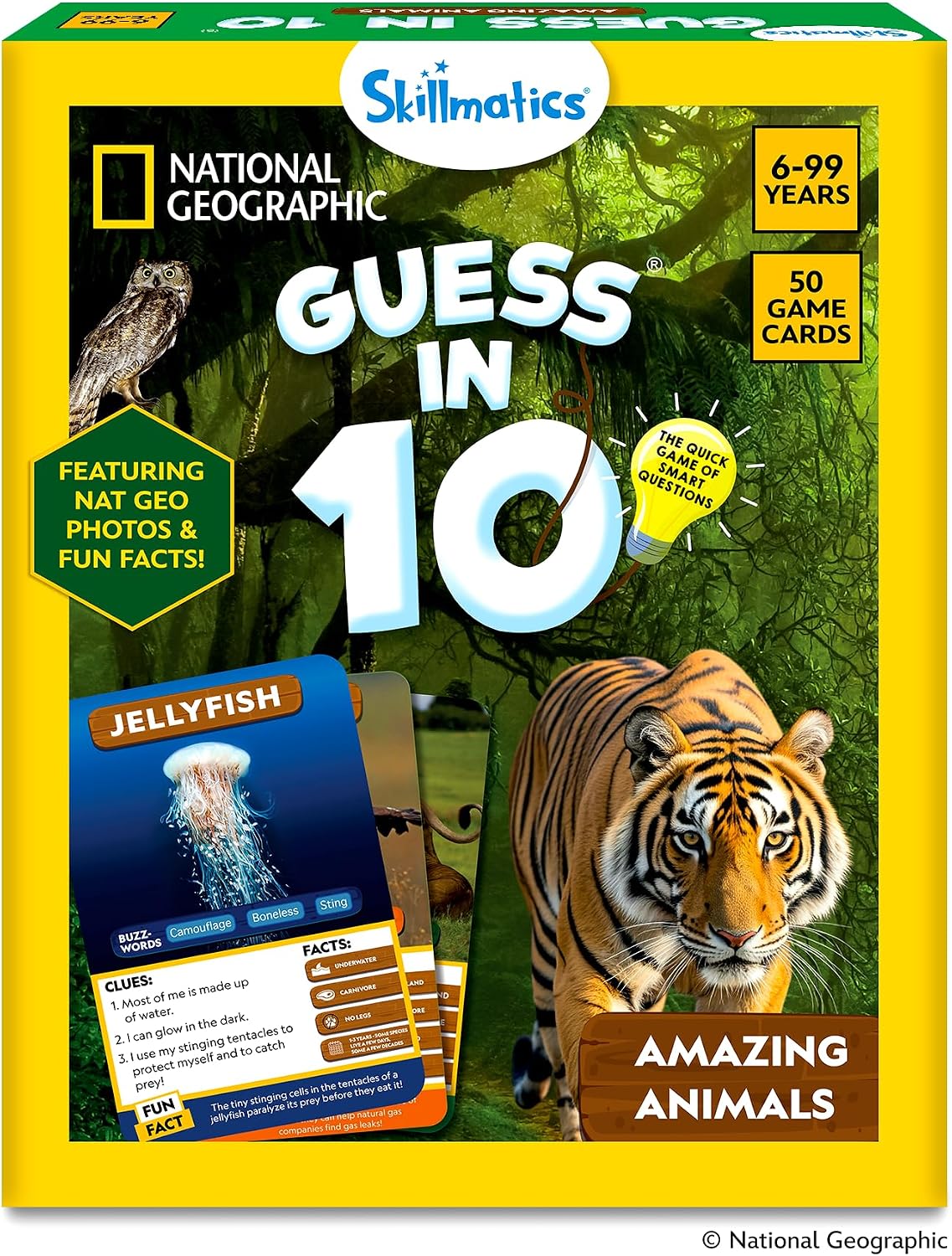 Skillmatics Guess in 10 Game, National Geographic Animals, Stocking Stuffer