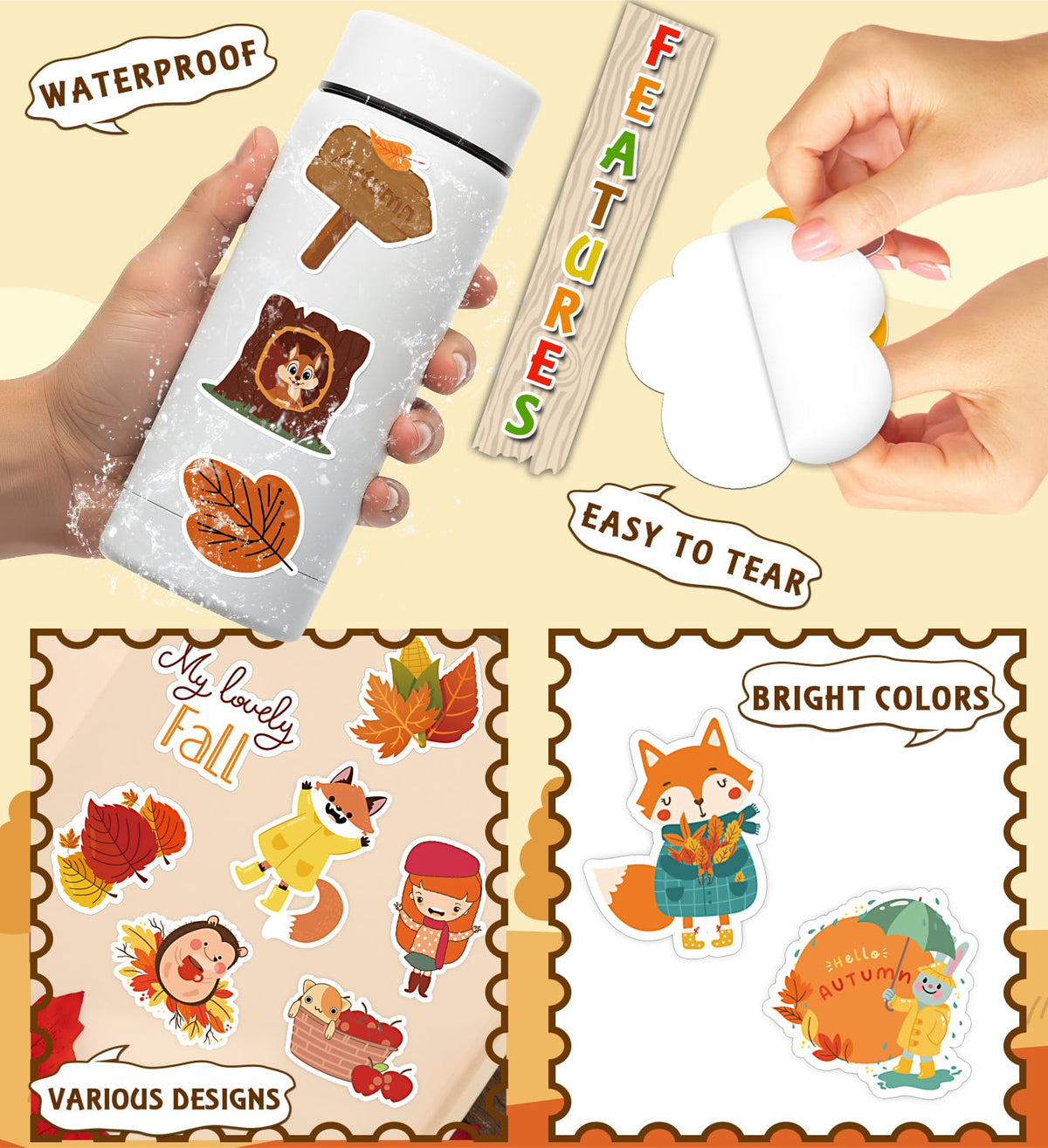 Halloween Party Favors, Halloween Stickers,100PCS Vinyl Waterproof Stickers