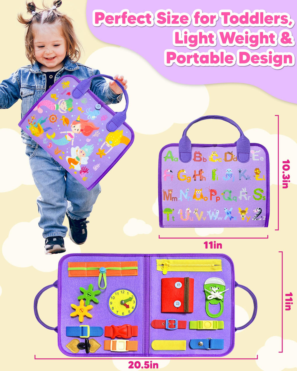 Exorany Busy Board Montessori Toys for Toddler Girl Birthday Gift Busy Book