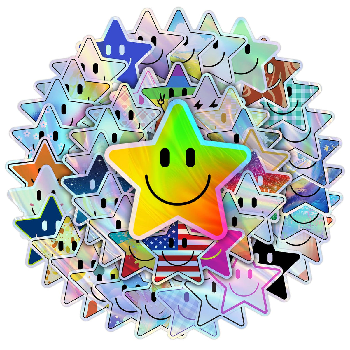 100PCS Smile Neon Stickers