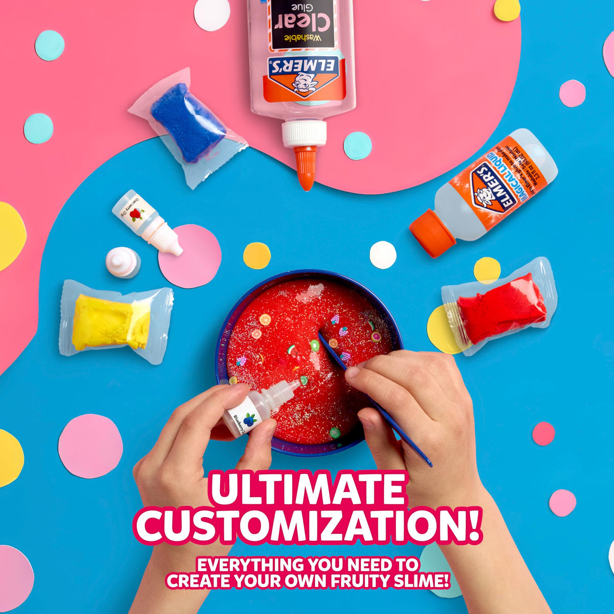 Elmer's Color Rush Slime Kit, Includes Liquid Glue, Activator, Makes Color Changing, Glow in The Dark, Butter Slime and More, 10 Piece Kit - Perfect for Birthday Parties, Gift Idea, Kids Activity