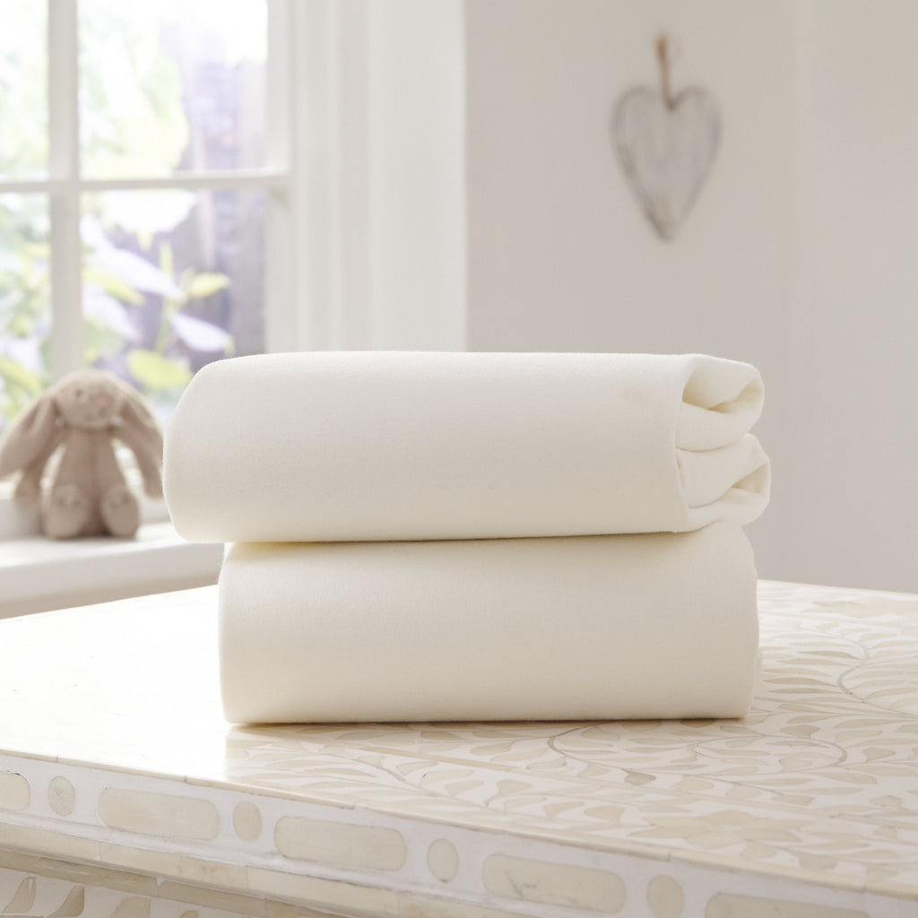 Clair de Lune 2 Pack Jersey Cotton Cot Bed Sheets 70 x 140 cm (Pink)
