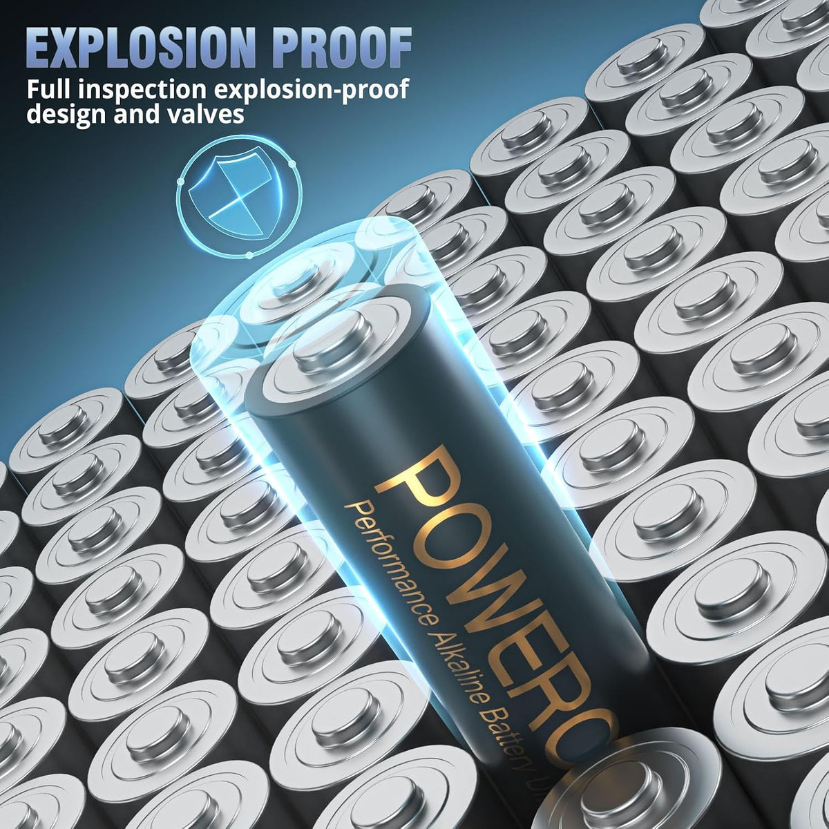POWEROWL AA Batteries 24 Pack - Alkaline 1.5v - High-Capacity Long Lasting Double A Battery, 10-Year Shelf Life