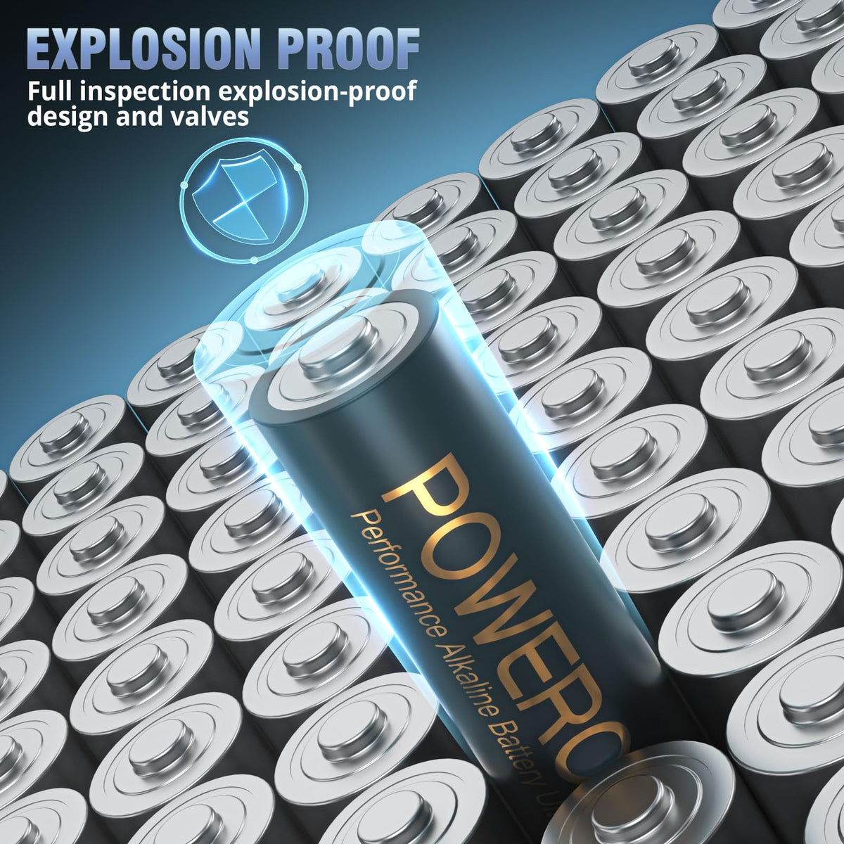 POWEROWL AA Batteries 24 Pack - Alkaline 1.5v - High-Capacity Long Lasting Double A Battery, 10-Year Shelf Life
