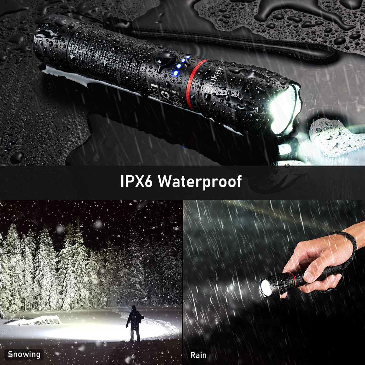 Blukar LED Torch Rechargeable, 2000L Super Bright Flashlight with 5 Modes