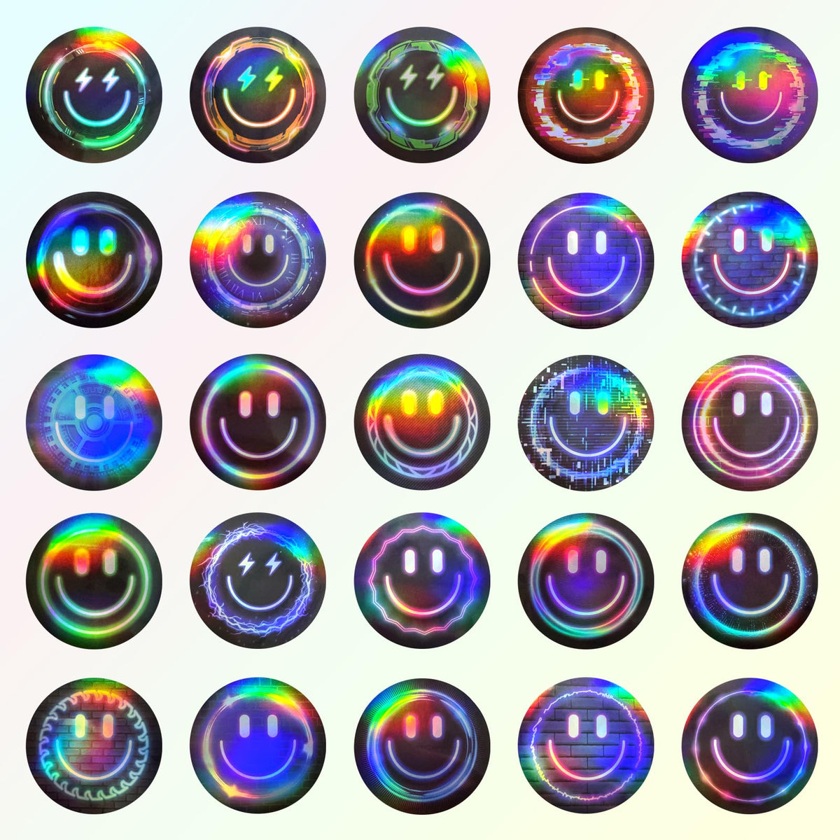100PCS Smile Neon Stickers