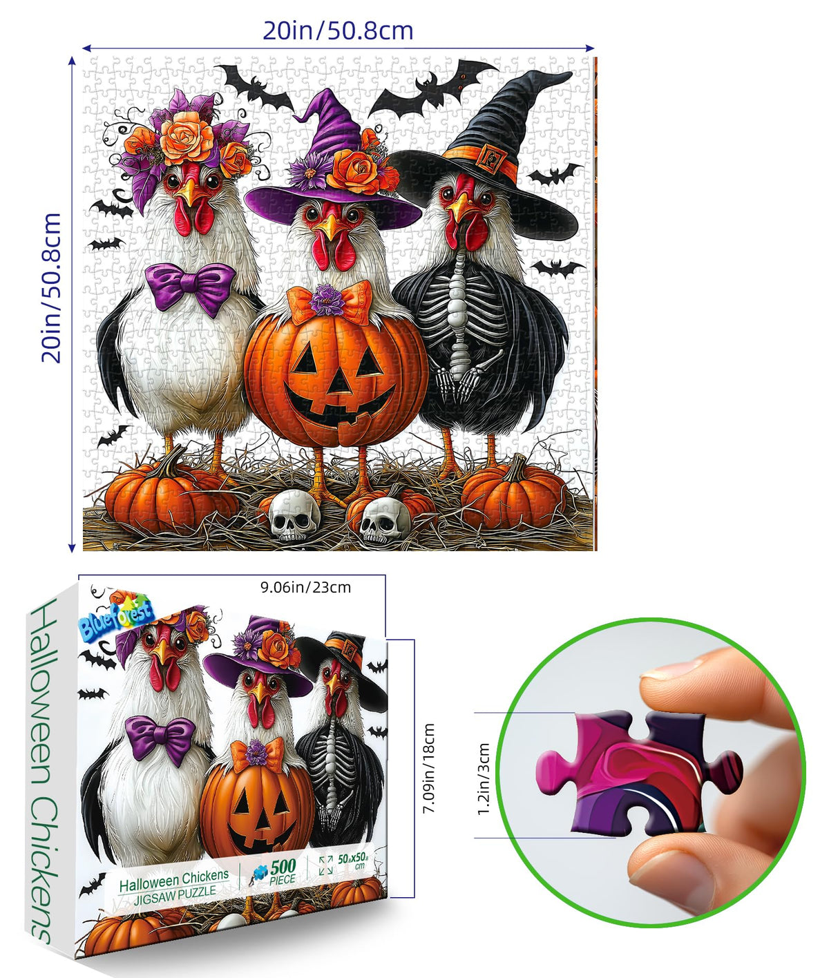 Blueforest Halloween Haunted Mansion Puzzles for Adults 1000 Pieces