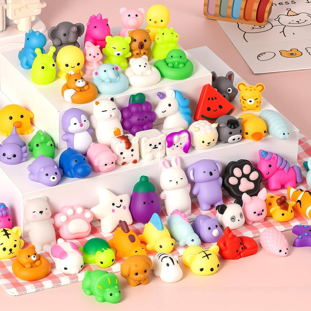 25 Pack Squishy Toys, Mini Mochi Squishies for Kids, Cute Squishy Toys, Soft Sensory Fidget Toys, Halloween Squishies, Party Favors, Treasure Box Prizes & Classroom Rewards