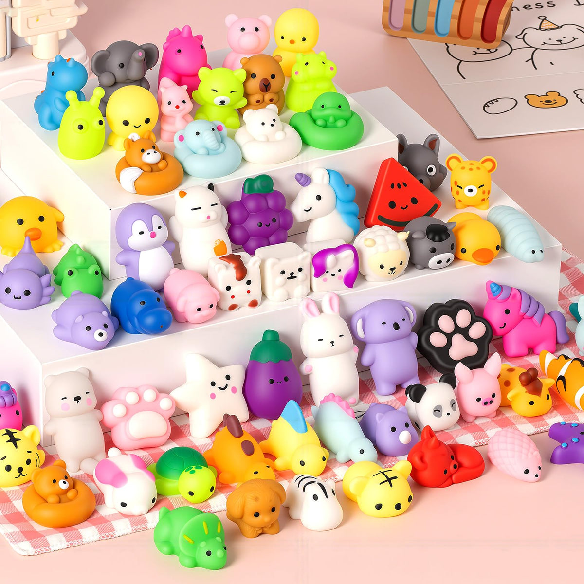 25 Pack Squishy Toys, Mini Mochi Squishies for Kids, Cute Squishy Toys, Soft Sensory Fidget Toys, Halloween Squishies, Party Favors, Treasure Box Prizes & Classroom Rewards