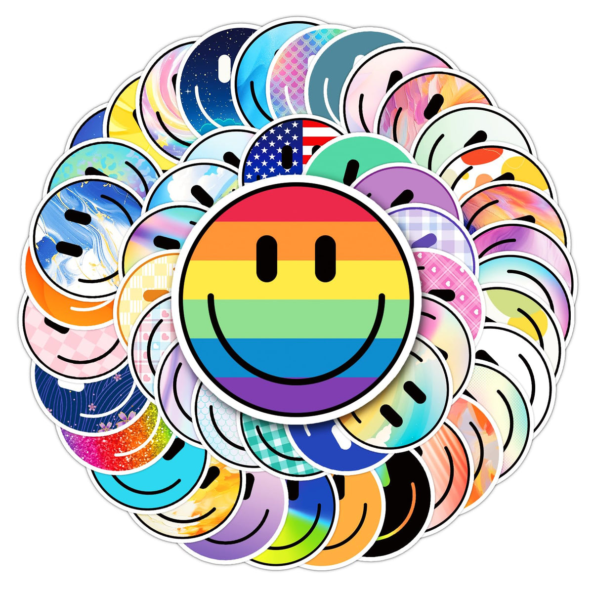 100PCS Smile Neon Stickers
